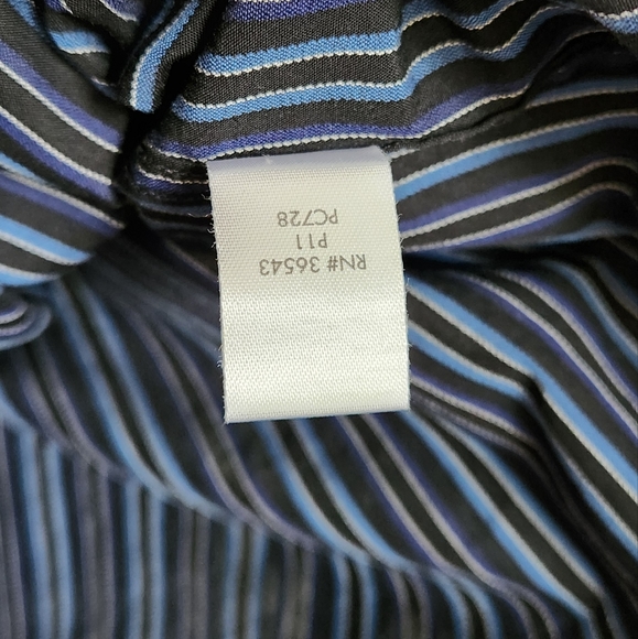 Men's Calvin Klein Striped Button Shirt Size Med - Picture 6 of 12